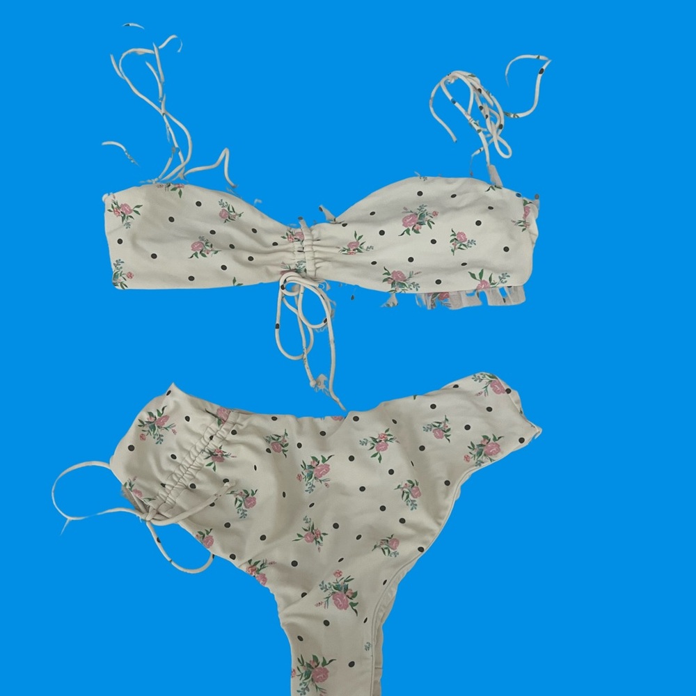 For Love and Lemons bikini with matching sheer cover up set